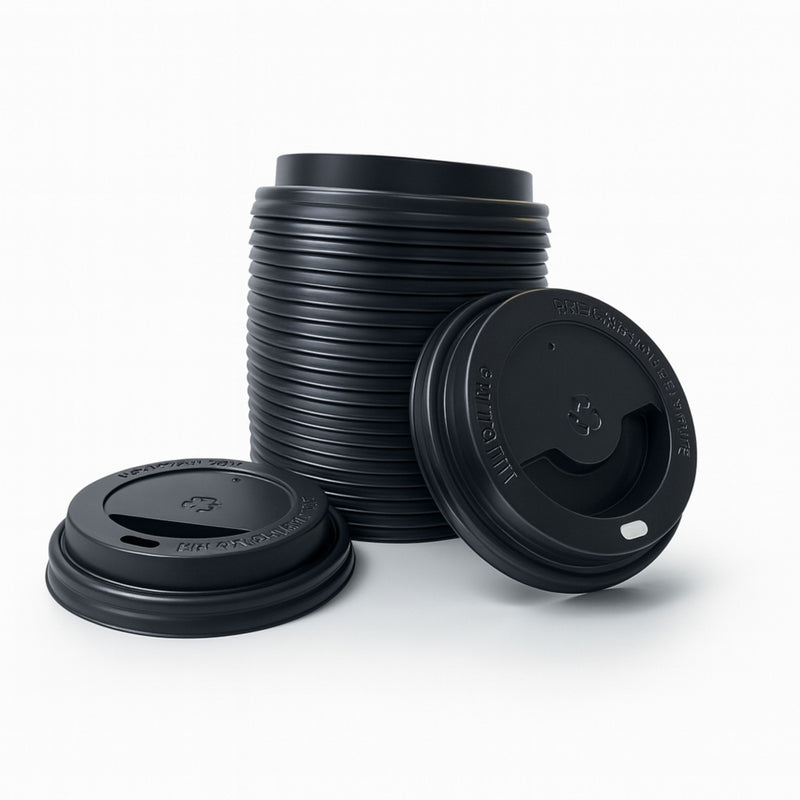 Tapa 12-16-20 oz Bebida Caliente Ps Negro c/1000 pzas