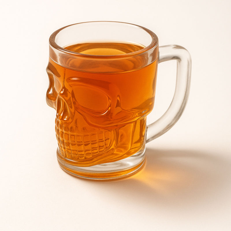 *Tarro Cervecero de Craneo Calavera de Cristal de 500ml Vittori*