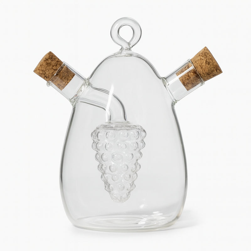 Vinagrera de vidrio borosilicato con corcho Uvas TAV