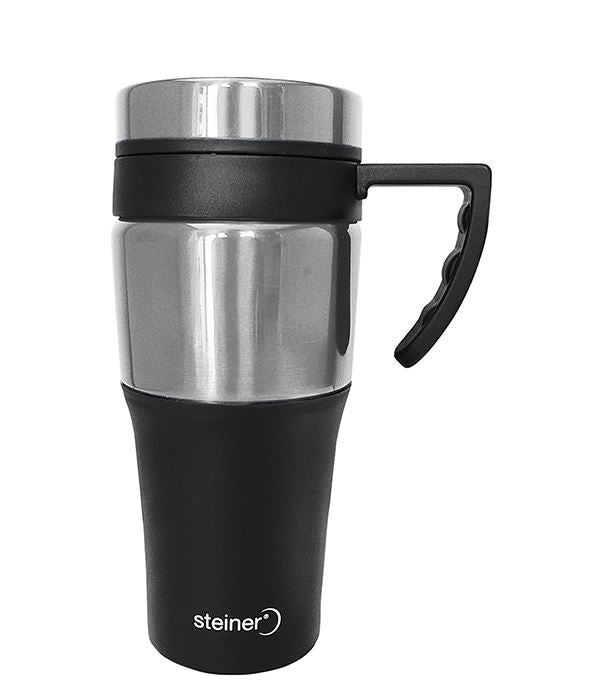 Taza Termo 420 ml Doble pared Color Plata/Negro