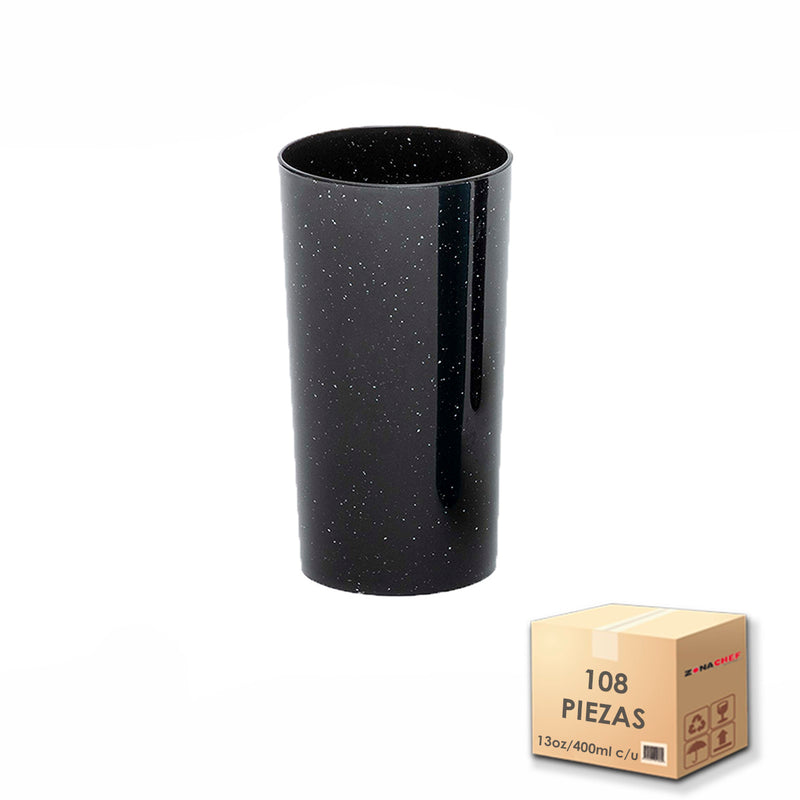 Linea Plastipeltre Vaso jaibolero 13 Oz/400ml Caja c/108 pzas NEGRO TCP