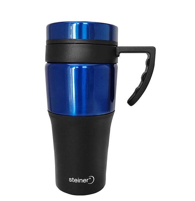 Taza Termo 420 ml Doble pared Color Azul/Negro