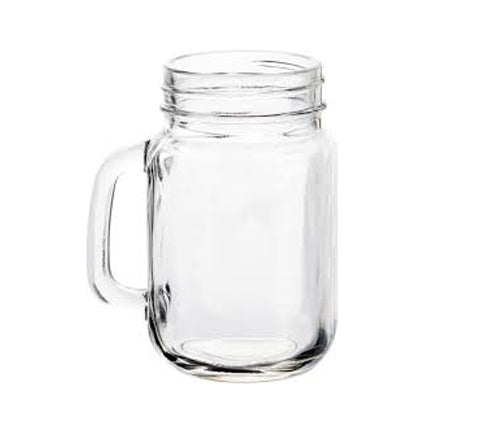 Tarro de Vidrio de 480 ml Mason Jar Frasco s/Tapa Liso VIT