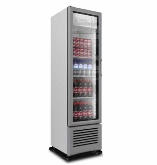 Refrigerador Vertical 1 Puerta Cristal Luz Led 8 Pies  VR08