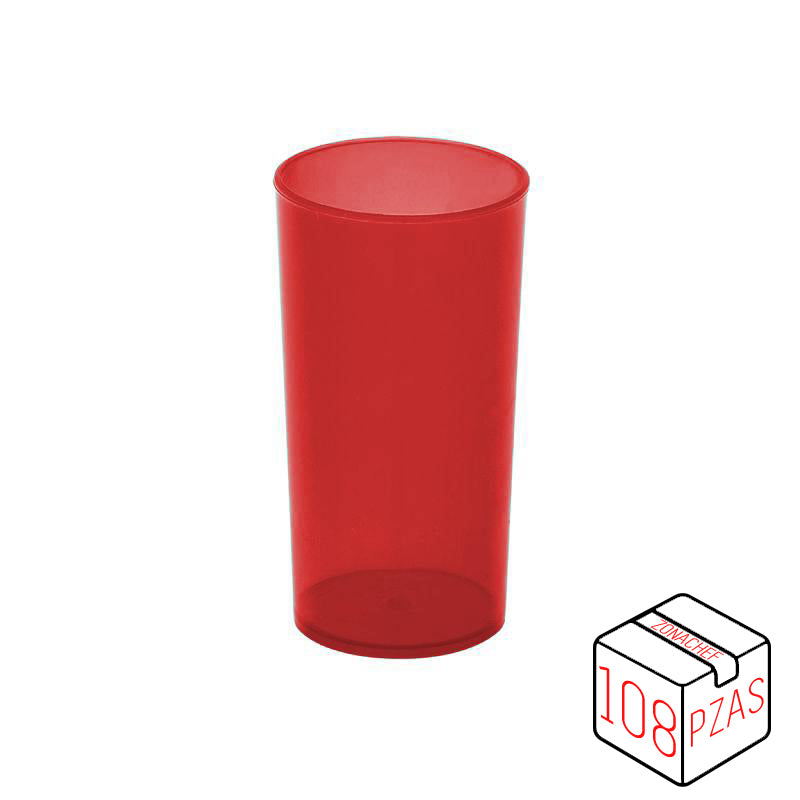 Vaso Jaibolero Traslucido de 13 Oz Rojo Caja c/108 pzas Tcp