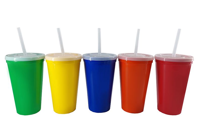 Vaso Maxi Jumbo 1000 ml con Tapa Polipropileno y Popote color TCP