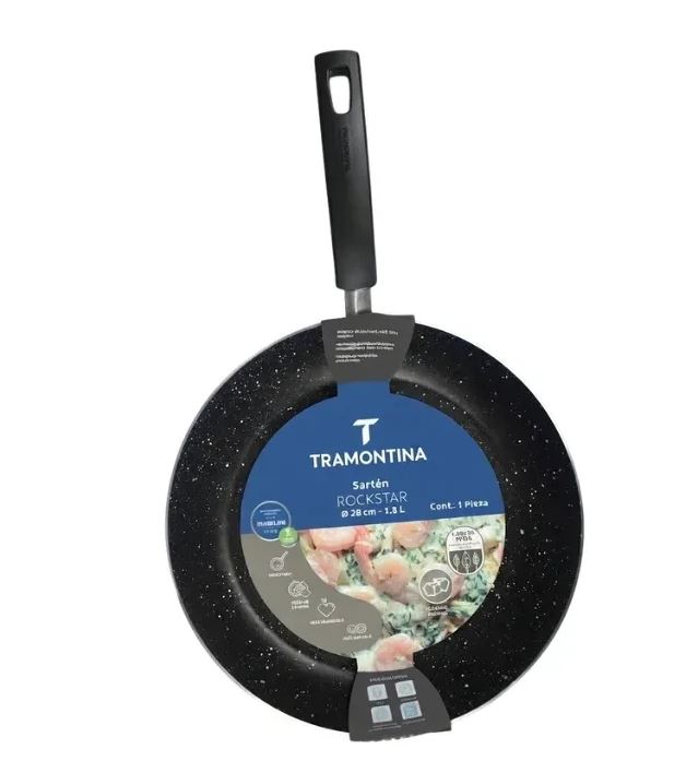Sarten Rockstar 28 Cm Tramontina Color Negro
