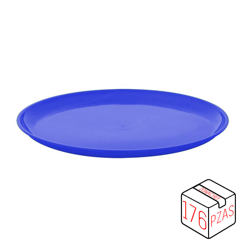 Linea Comala Plato Taquero de Polipropileno de 21.7cm Azul Caja c/176 pzas Tcp