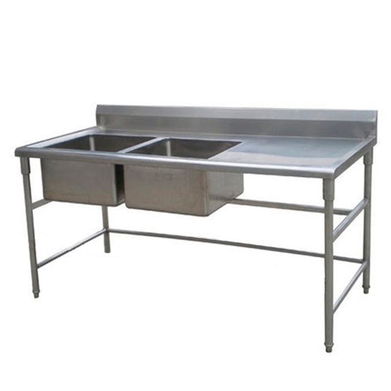 -Tarja/Fregadero Doble Derecha o Izquierda 180x70x80 cm en Acero Inox OZNOX-