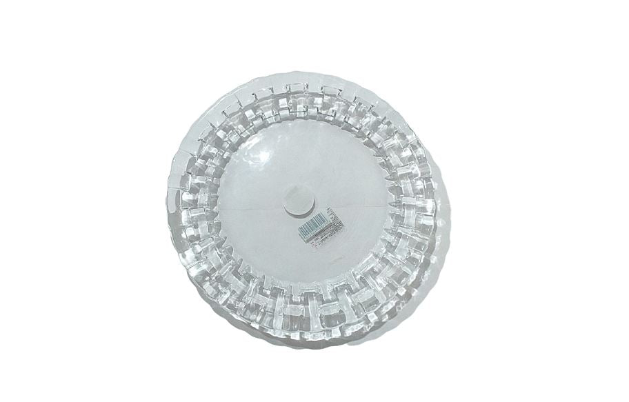 Platon de 24 cm cristal con diseño tejido Vpa