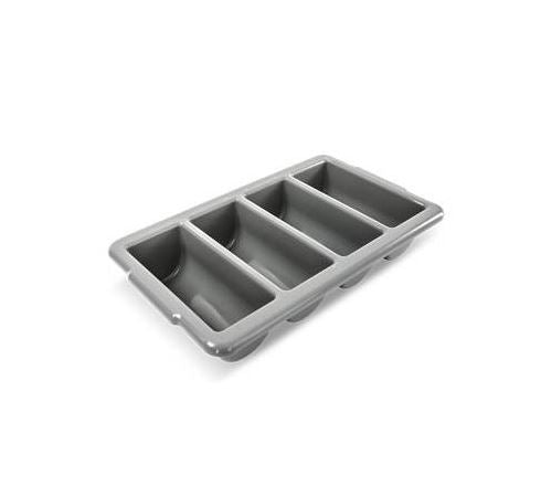 Caja Plastica para Cubiertos de 4 Compartimientos Gris CCS