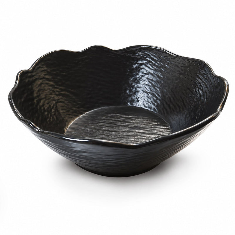 Plato Tazon sopero Melamina Negra Con Textura 8 " TRV