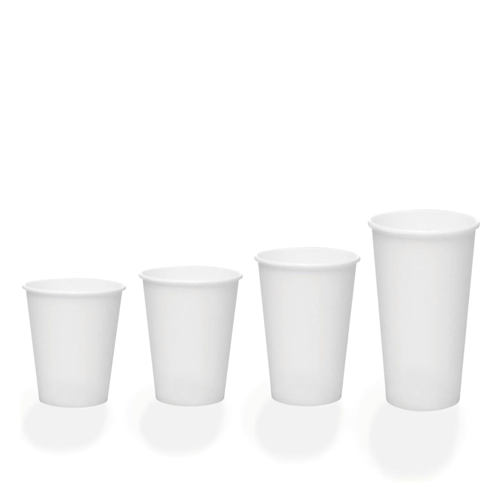 Vaso Biodegradable blanco para bebidas calientes 12 oz c/ 1,000 pzas