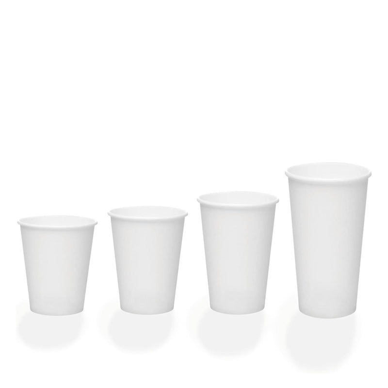 Vaso Biodegradable blanco para bebidas calientes 12 oz c/ 1,000 pzas