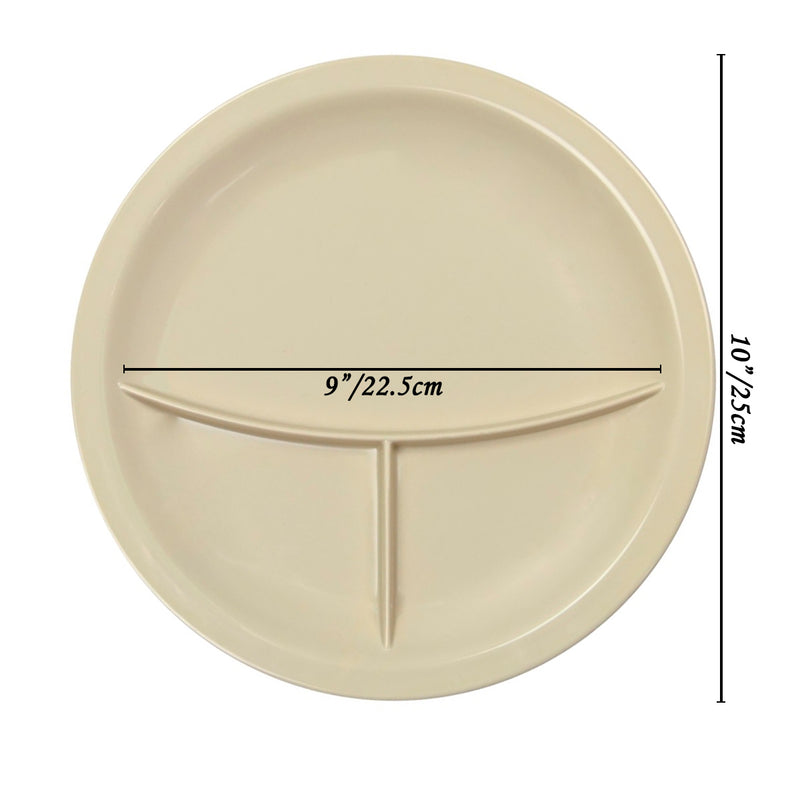 Linea D08 Melamina Beige Plato Redondo c/3 Divisiones de 25 cm ANF