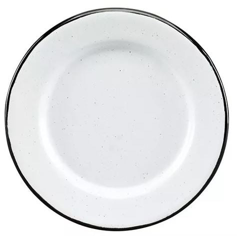 Juego de Plato Plano 16 cm  Blanco filo negro 6 piezas cns