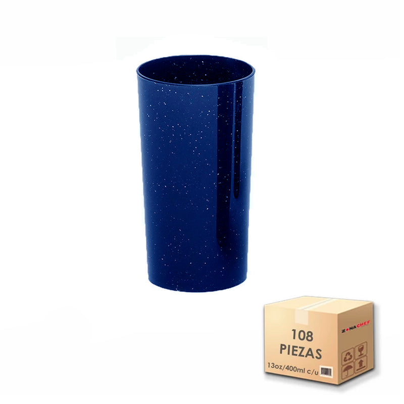 Linea Plastipeltre Vaso jaibolero 13 Oz/400ml Caja c/108 pzas AZUL MARINO