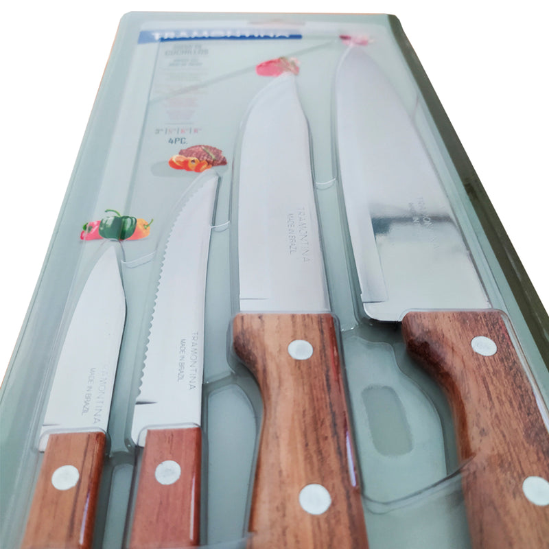 Juego de 4 Piezas Cuchillos Chef/Cocina/Asado/Legumbres Dynamic Tramontina