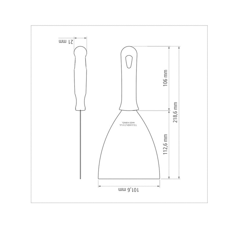 Espatula Raspador de 4" Mango Blanco Premium Tramontina