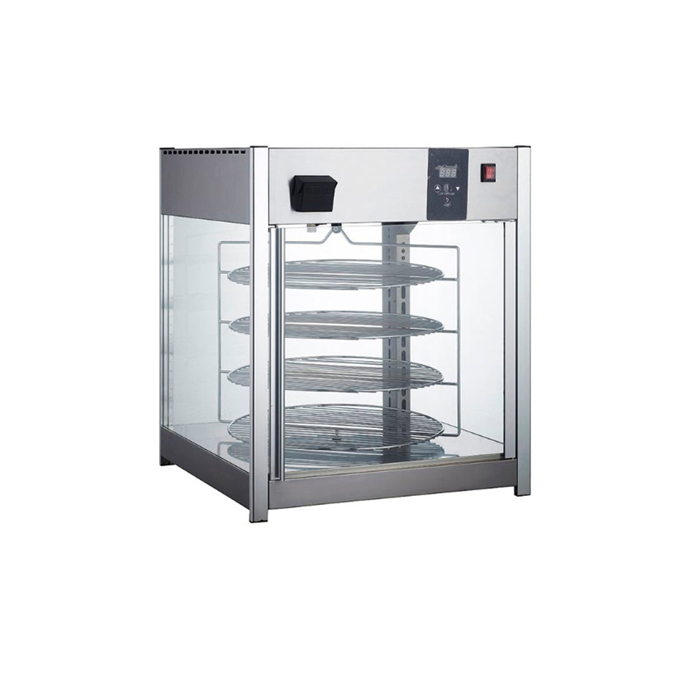 Vitrina caliente Exhibidor y Calentador de Pizza Giratorio Capacidad 158 lts. NR-RTR-158L Mgs