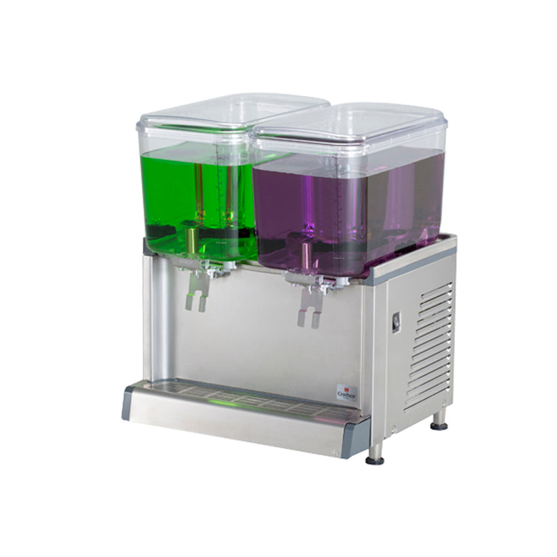 Dispensador de Bebidas Frias Simplicity con 2 Tazones de Policarbonato de 18 lt c/u Mgs