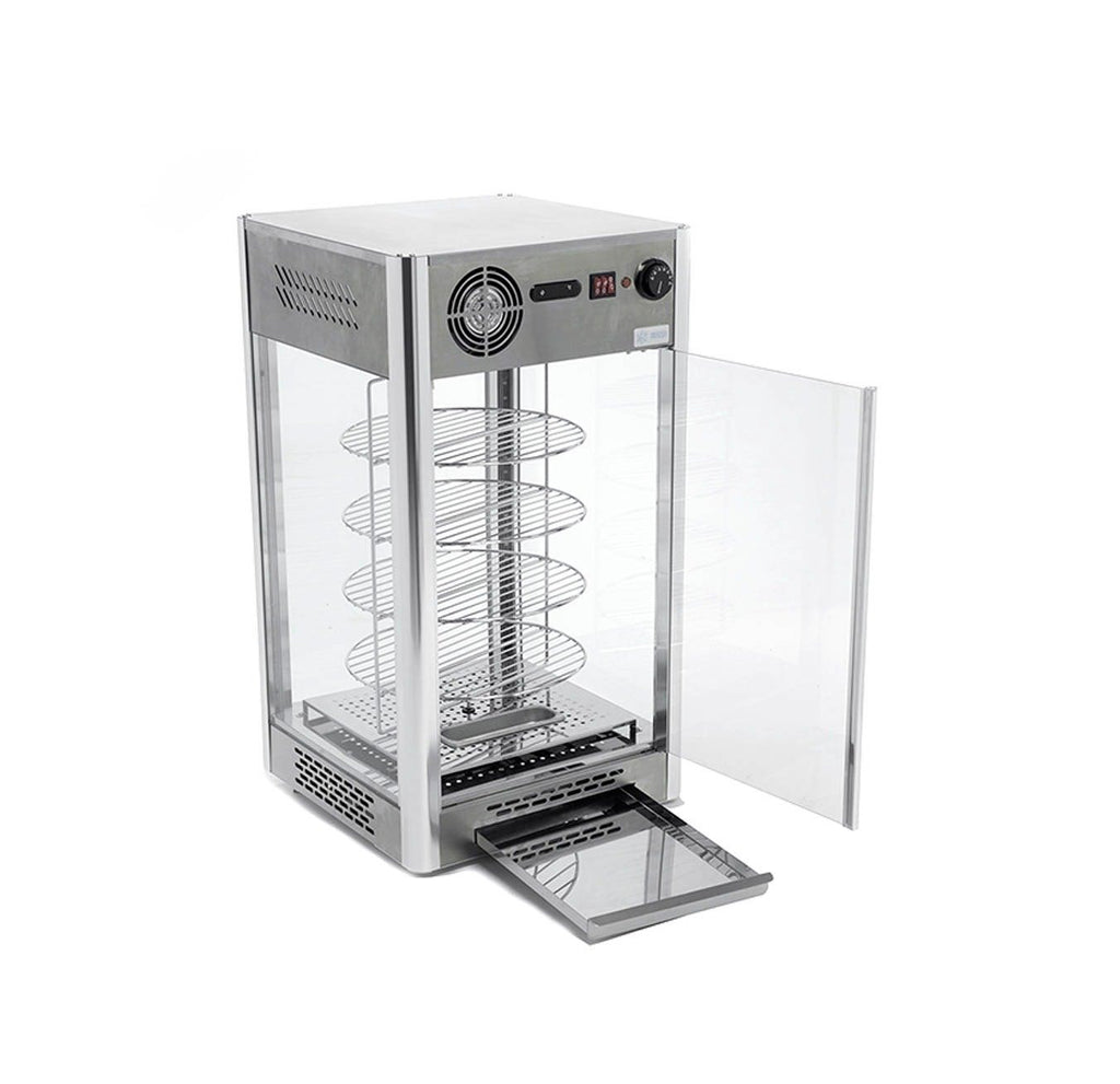 Vitrina caliente Exhibidor y Calentador de Pizza Giratorio Capacidad 108 lts. NR-RTR108L Mgs