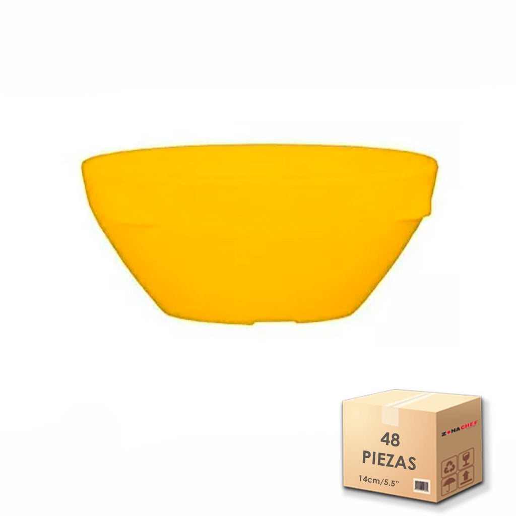 Linea Melamina Institucional Tazon 5.5" Color Amarillo Caja 48 Piezas Trv