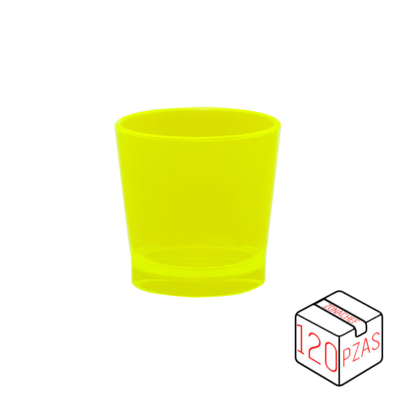 Vaso Tequilero Shot 2 oz Policarbonato Colores Tcp Caja c/120 pzas