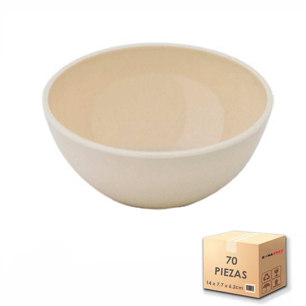 Tazon Cerealero Chico Polipropileno 14cm/400ml Caja 96 Piezas Color Arena Tcp