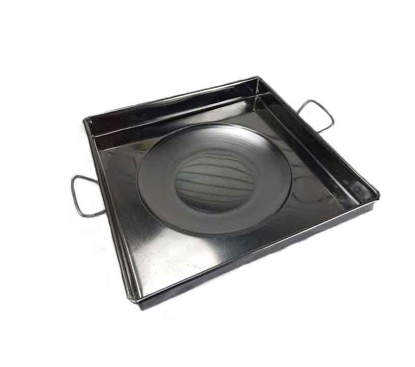 Comal de Acero Inoxidable Cuadrado Pozo 40x40 cm GTR