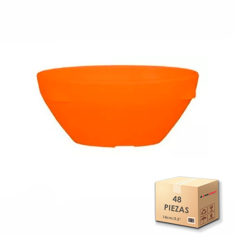 Linea Melamina Institucional Tazon 5.5"  Color Naranja Caja 48 Piezas Trv