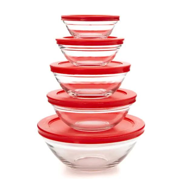 Set de 5 Bowls de Vidrio con Tapa Plástica VIT