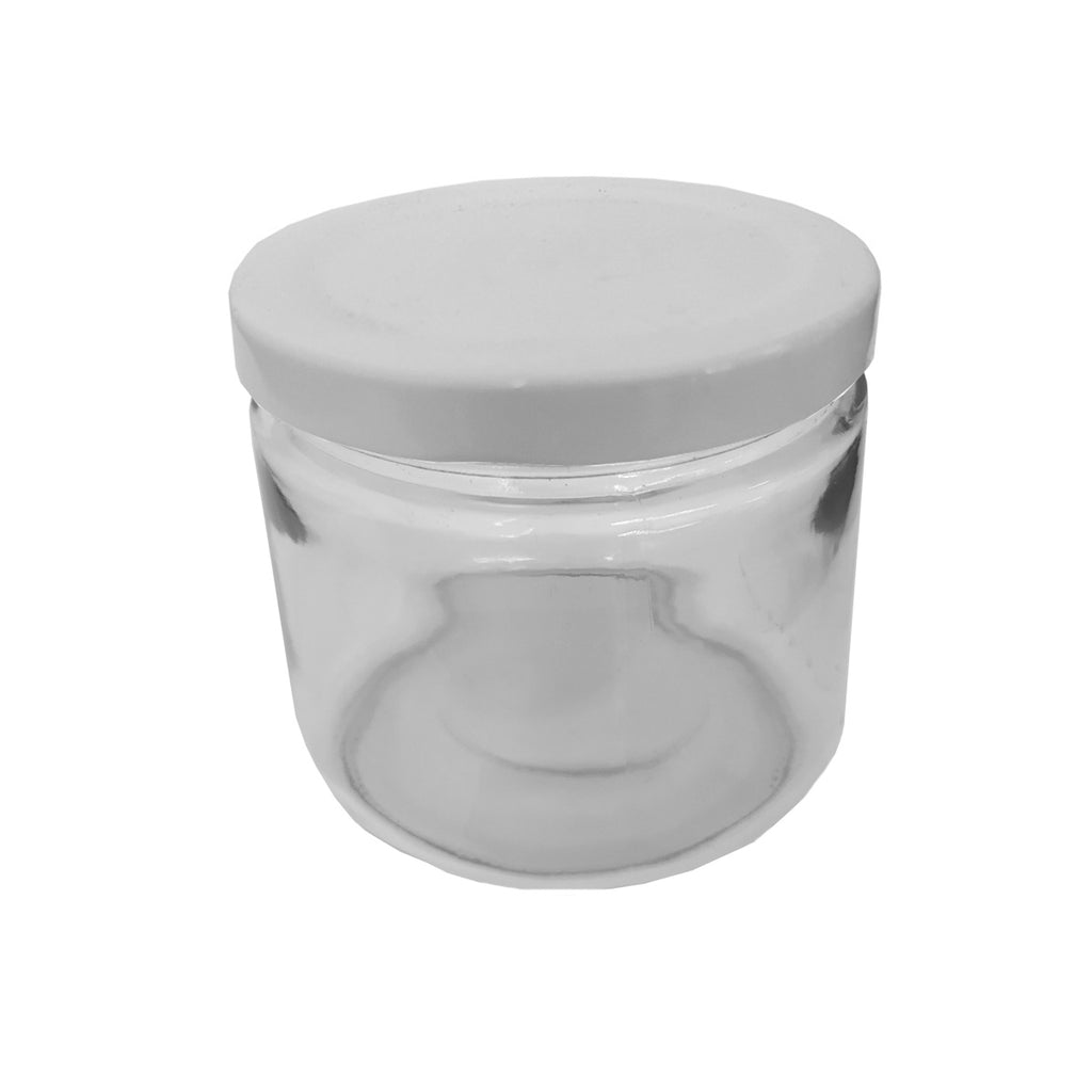 Tarro Jar de 300ml de Cristal Caja de 12 pzas Tapas Varios Colores Lp